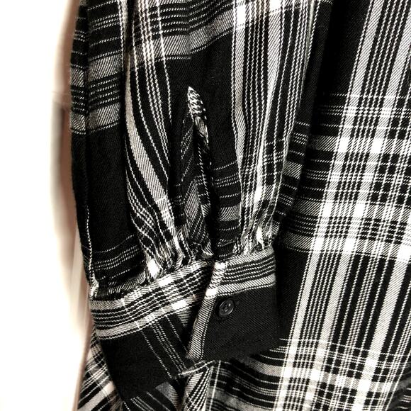 Lou Grey x Loft Collaboration Wms S Black White Plaid Button Up Shirt Dress Fall - Picture 7 of 10